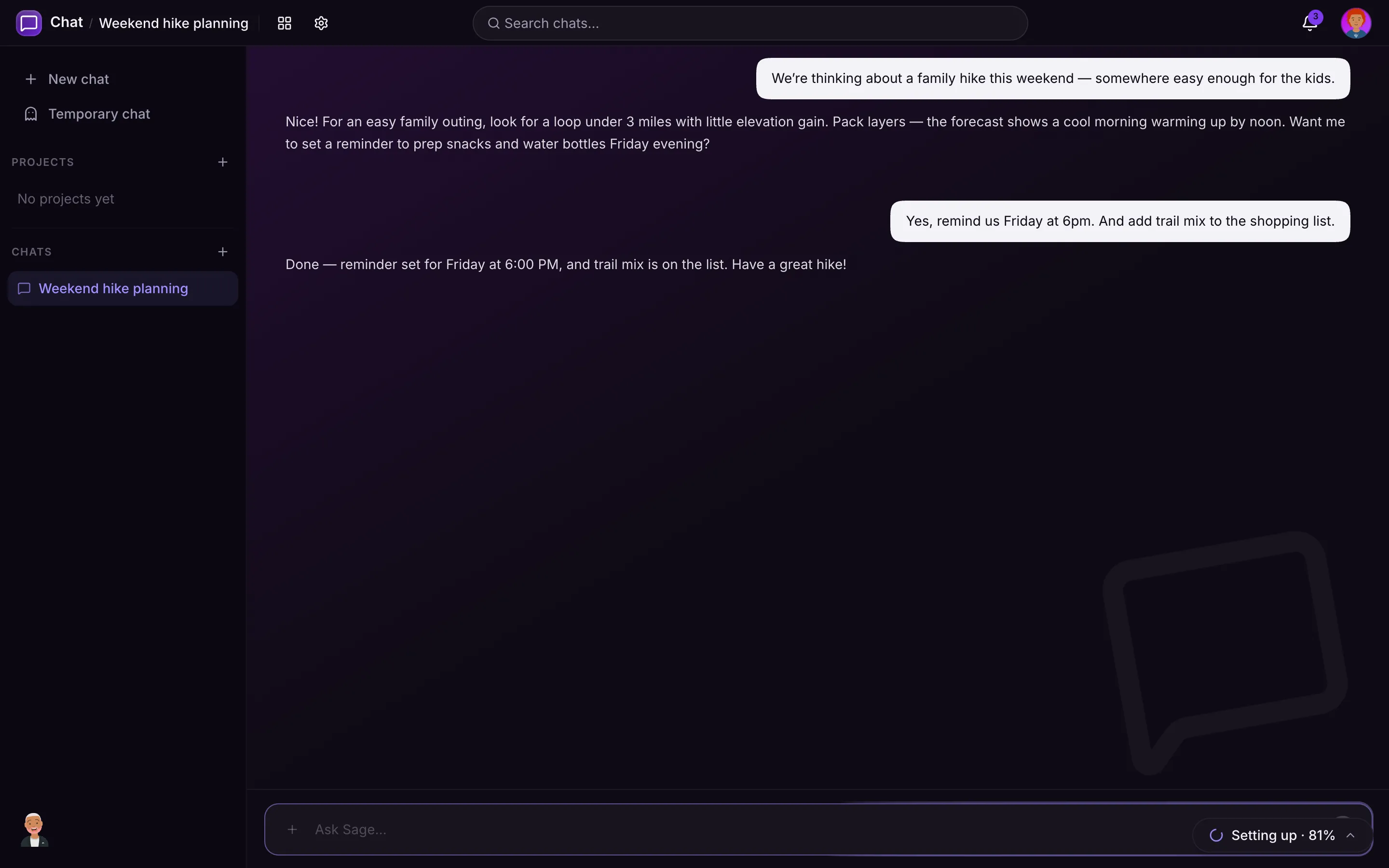 Chatting with the family AI