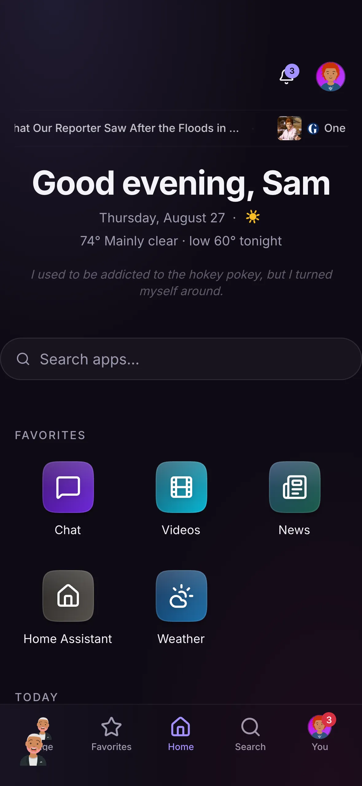 The launcher on a phone